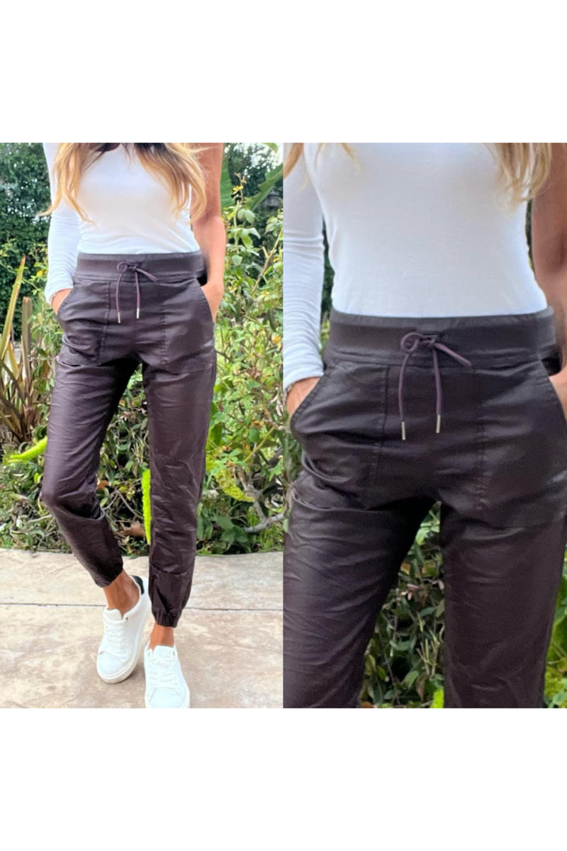 Bevy Flog Tali Drawstring Jogger Pants | Burgundy Vegan | Online Exclu