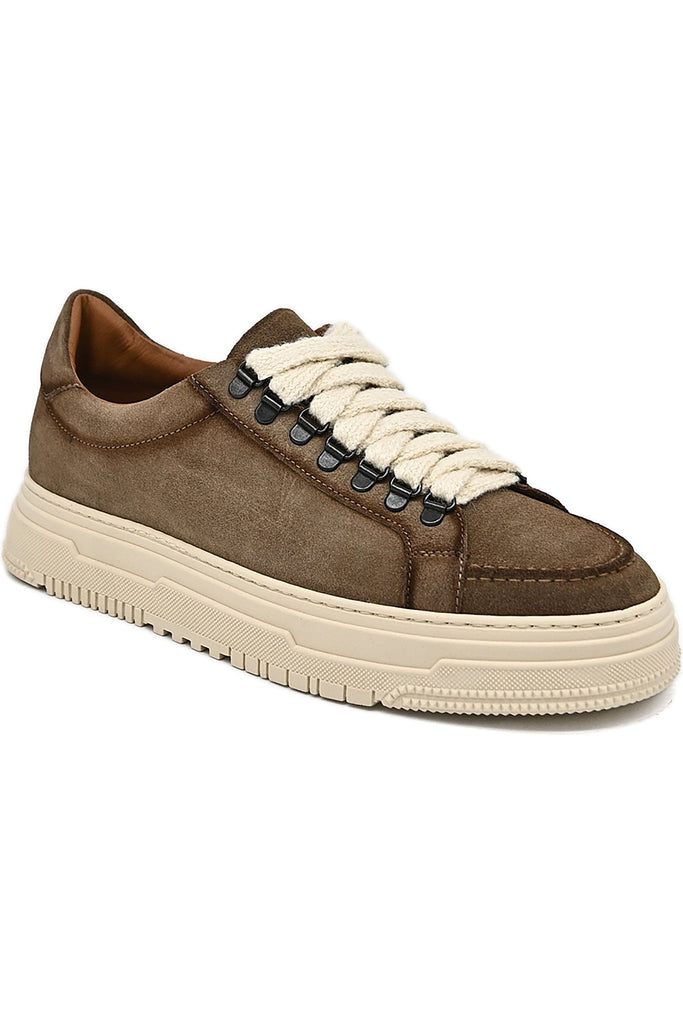 Emiliano Baccarini Men's Emiliano Lace Up Suede Sneaker S011+PAFF | Taupe