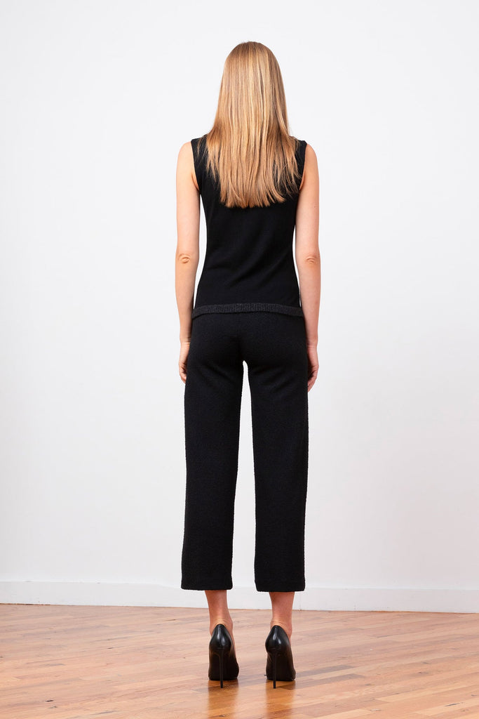 Avenue Montaigne Alex Boucle Pull On Wide Leg Pant F1695 | Black