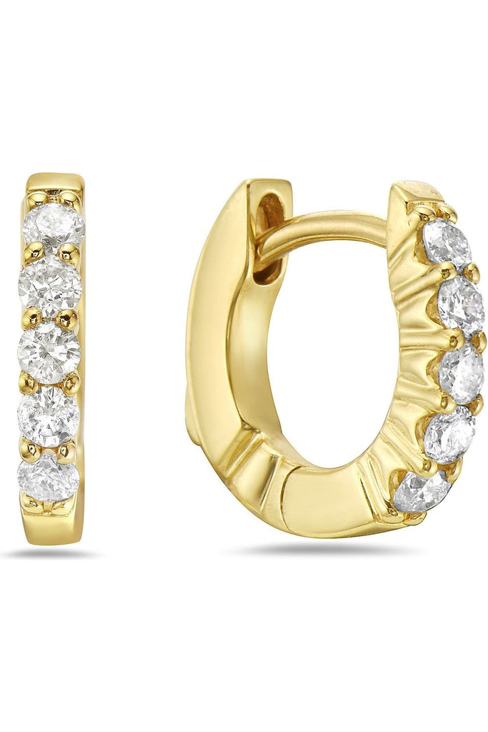 FC Creations Earrings 14K Gold Diamond Huggies 2.05 Carat | Yellow Gold