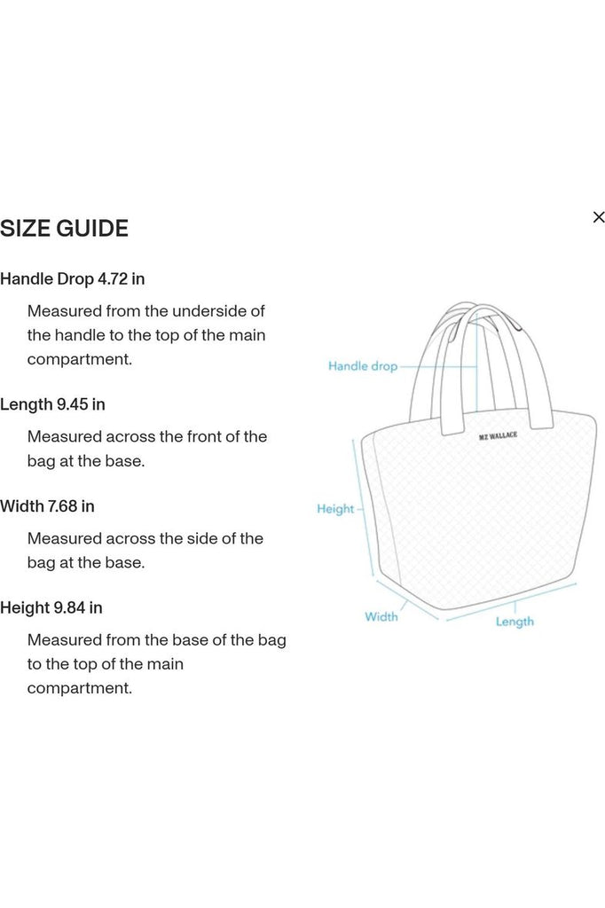 MZ Wallace Small Empire Tote 1530X Size Guide