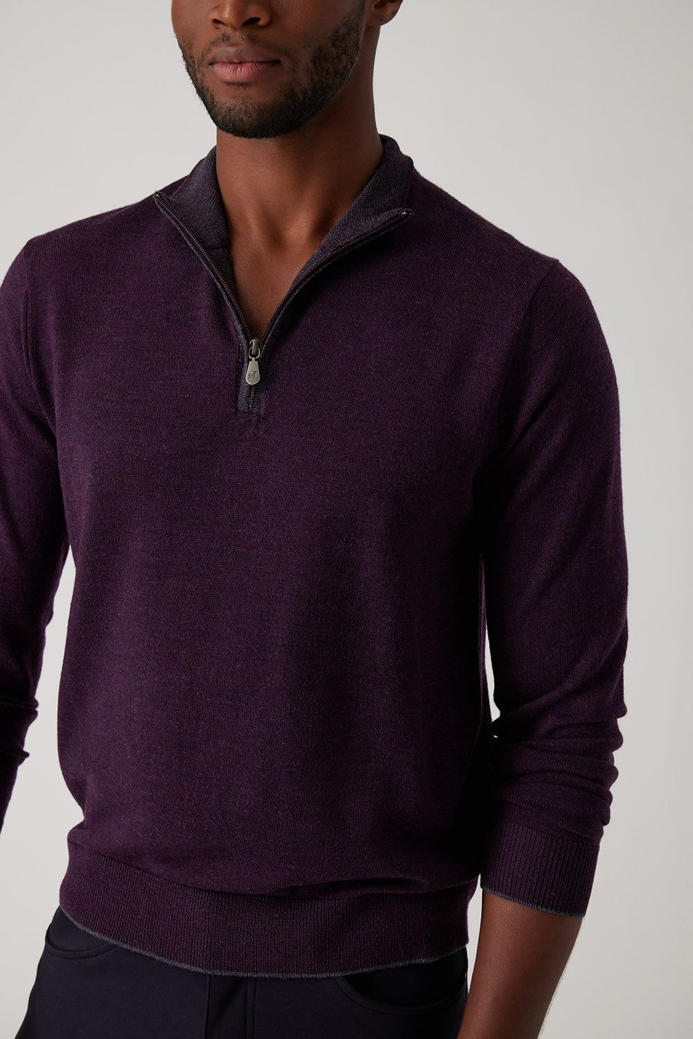 Raffi Linea Uomo Italian Merino Wool Full V Neck Sweater - Menswear