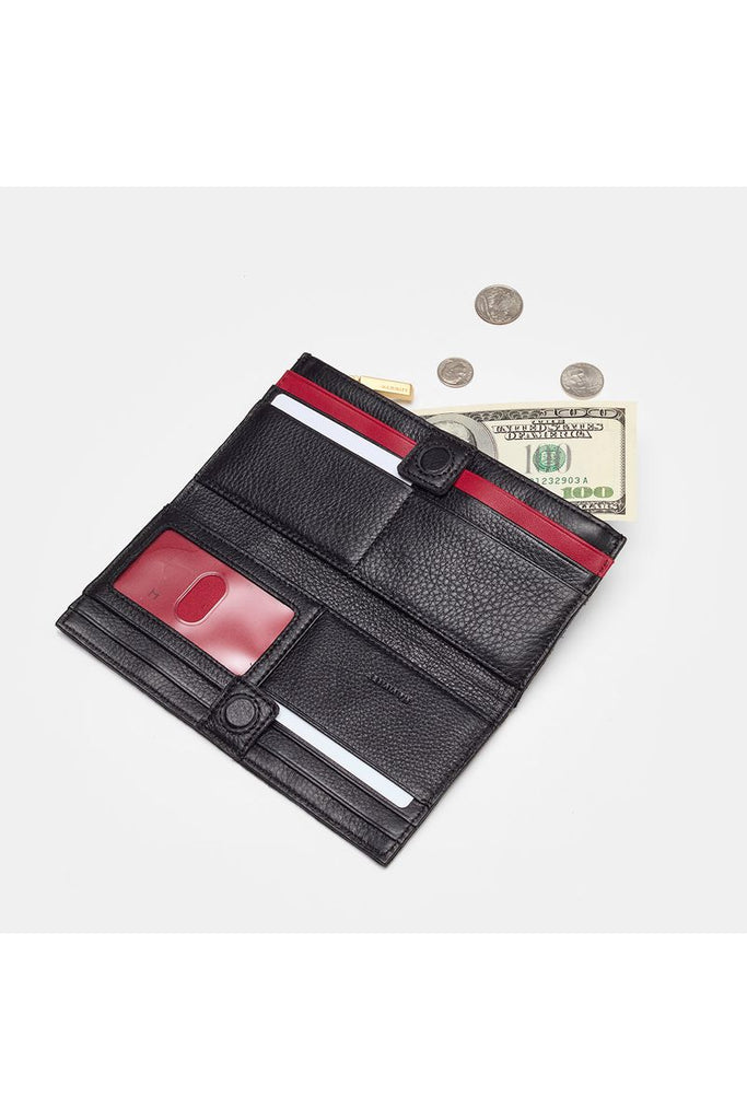 Hammitt 110 North Bifold 4584| Black/Brushed Gold Red Zip