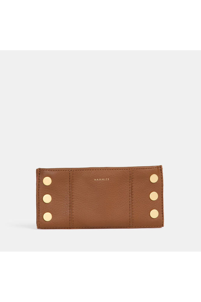 Hammitt 110 North Bifold 4584| Mahogany Pebble/Brushed Gold Red Zip