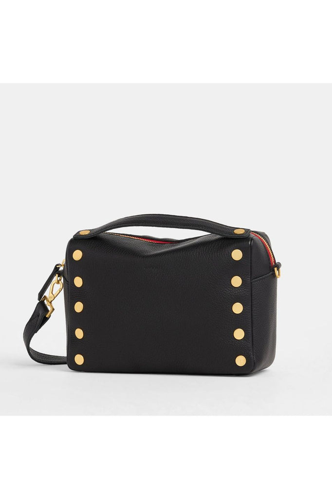 Hammitt Evan Medium Crossbody Bag 17900| Black/Brushed Gold Red Zip