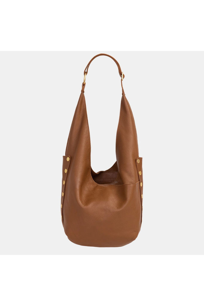 Hammitt Tom Zip Shoulder Bag 17202 | Mahogany Pebble/Bushed Gold