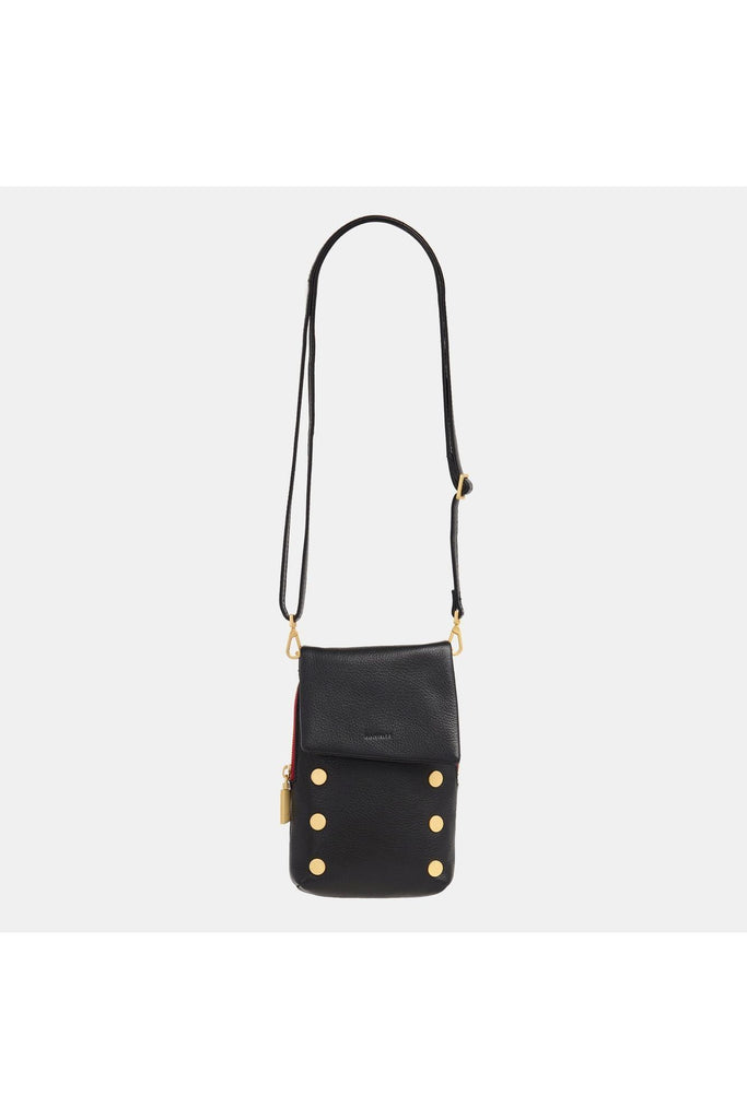 Hammitt VIP Mobile Crossbody Bag  | Black Brushed Gold Red Zip