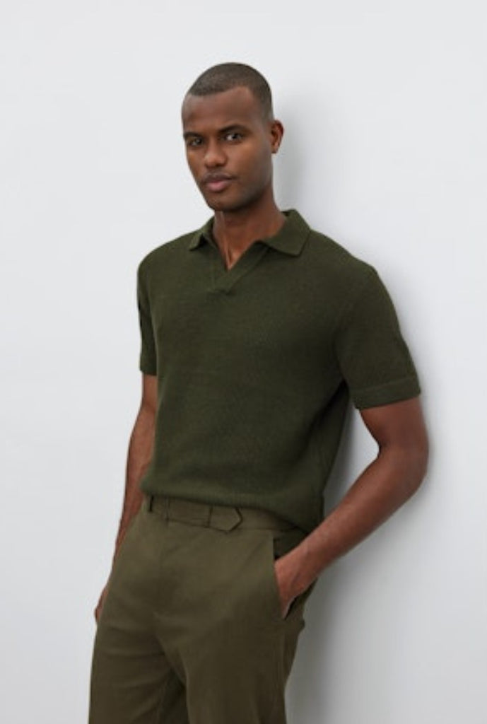 Velvet by Graham & Spencer Men's Nikla Short Sleeve Polo | Olive