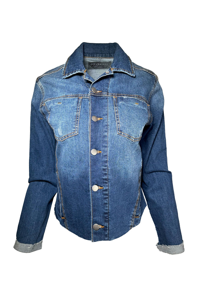 One Of A Kind Designer Scarf Jean Jacket | Denim/Gucci - Straps on Navy