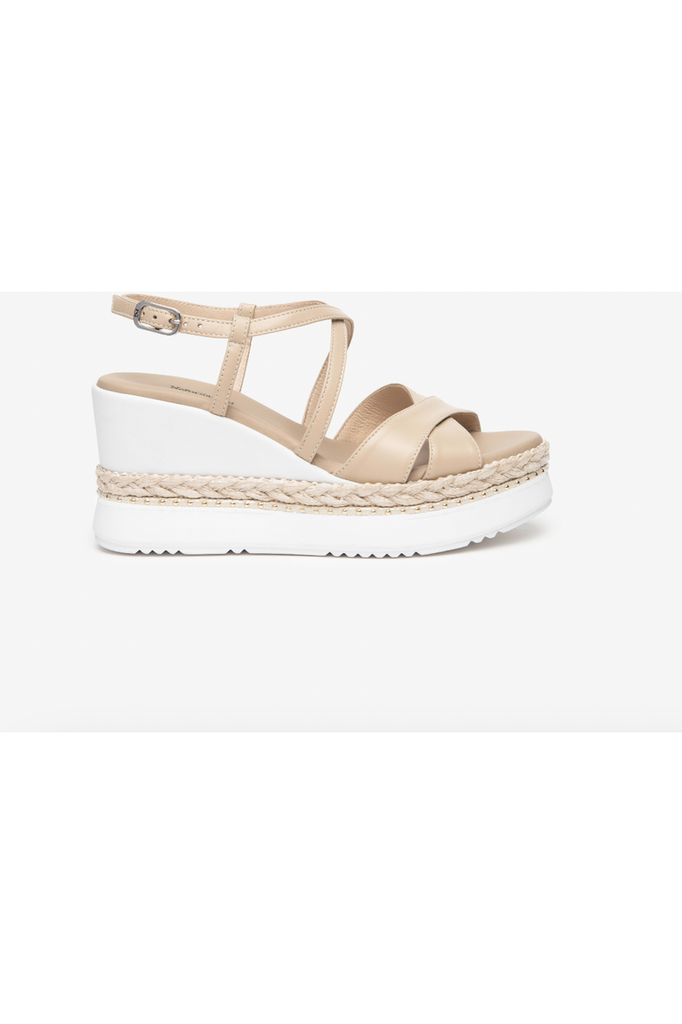 NeroGiardini Leather Sandal Wedge E410560D | Lino