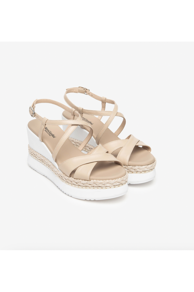 NeroGiardini Leather Sandal Wedge E410560D | Lino