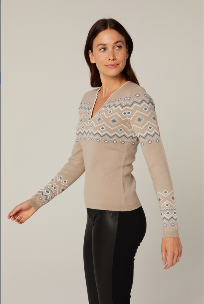 Alp N Rock Yvette II Henley Sweater | Heather Stone