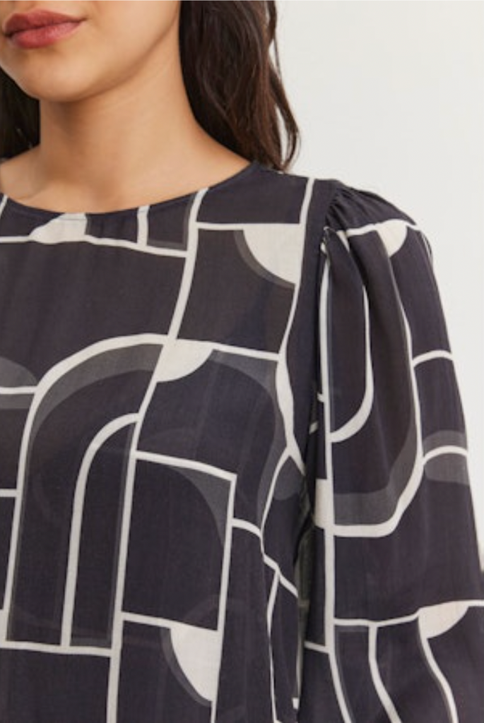 Velvet by Graham & Spencer Desta Bauhaus Print Blouse | Multi