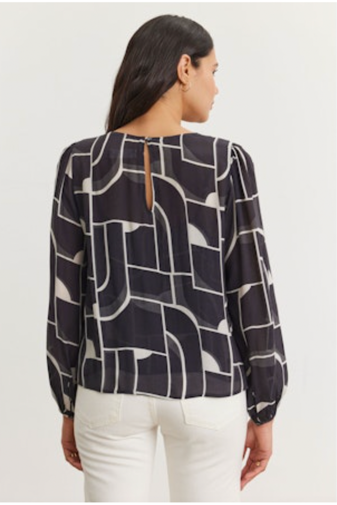 Velvet by Graham & Spencer Desta Bauhaus Print Blouse | Multi