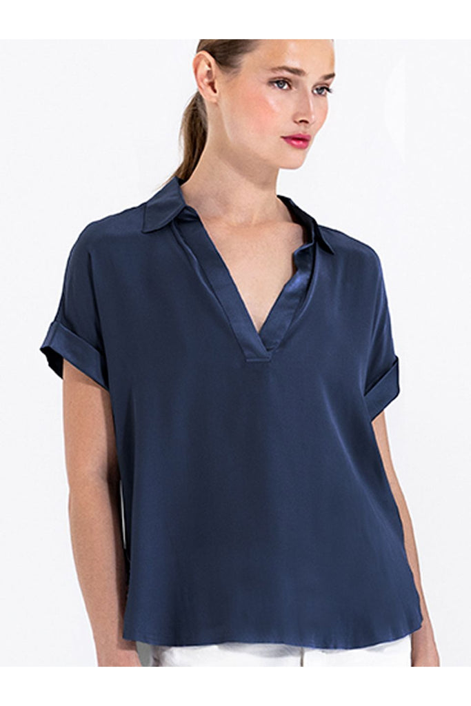 go by Go Silk Go Polo Top T1451 | Midnight