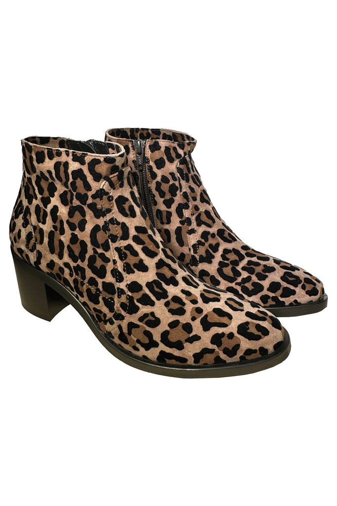 Robertson Madison Angela Dressy Suede Ankle Boot RM-52.005.131 | Leopard