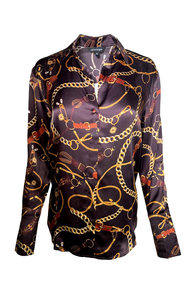 Catherine Gee Daria French Cuff Silk Blouse | Belgian Chain