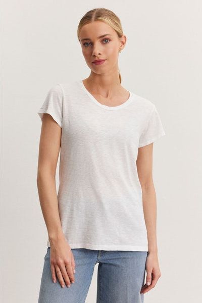 Velvet by Graham & Spencer Odelia Short Sleeve Crew Neck Tee | Ecru