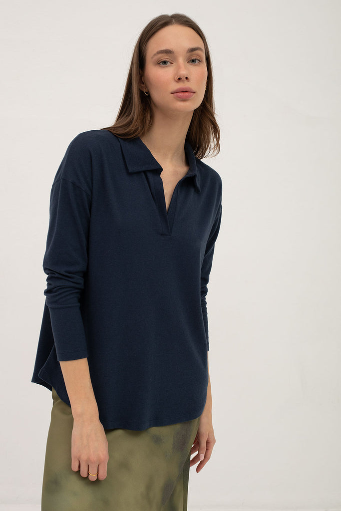 Mus & Bombon T-Shirt Cardigan | Navy