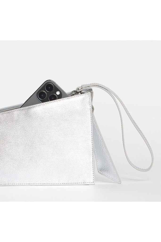 Hammitt Curtis Handbag | Sidewalk Silver/Brushed Silver