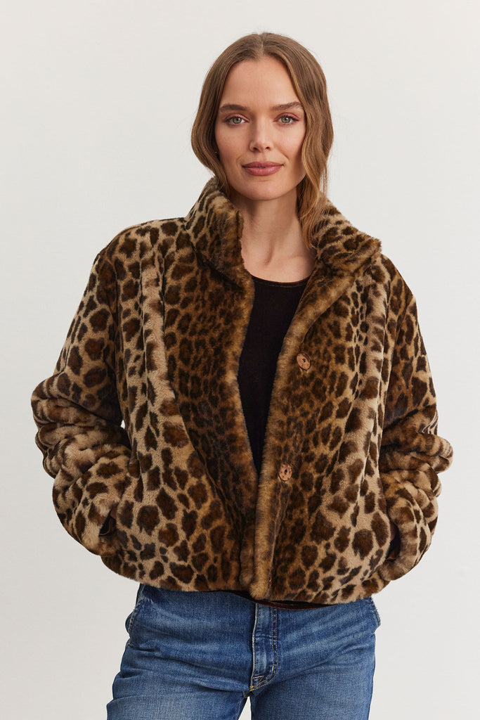 Velvet by Graham & Spencer Valli 06 Faux Fur Jacket | Animal