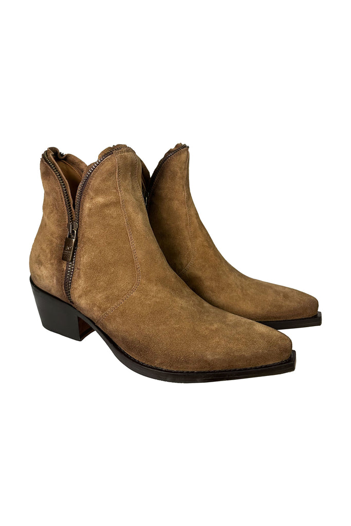 Jo Ghost Stacy Western Ankle Boot 7001 | Distressed Brown