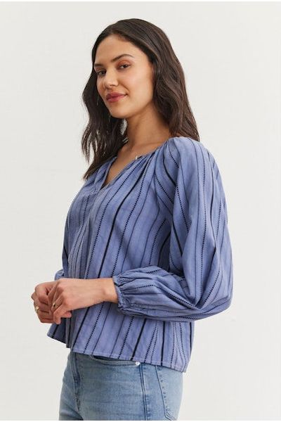 Velvet by Graham & Spencer Marlena 06 Stripe Dobby Top | Anchor