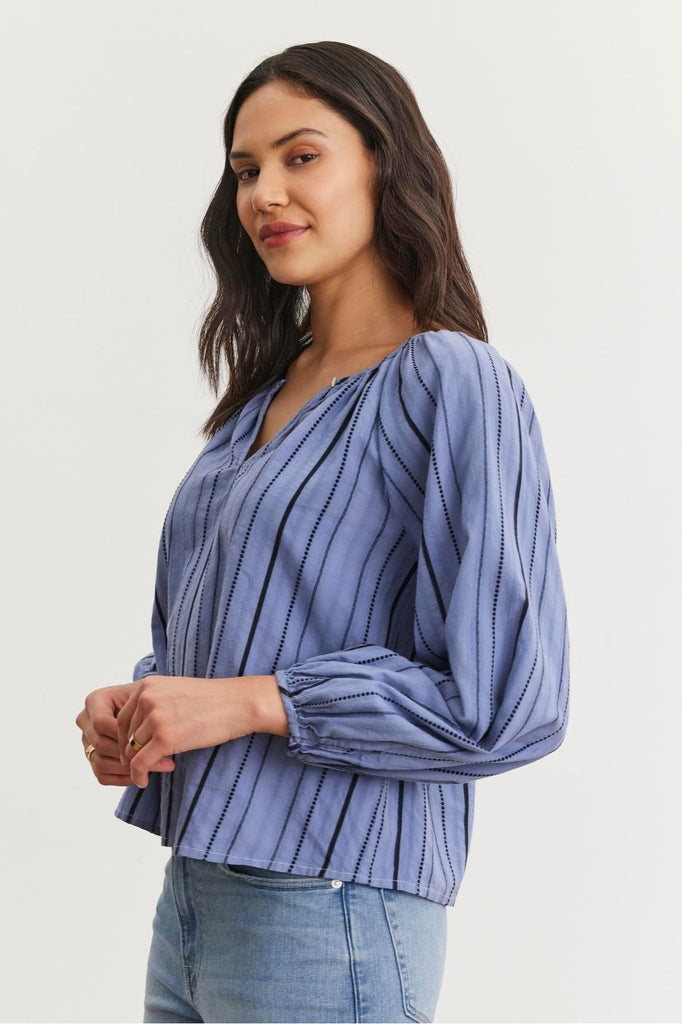 Velvet by Graham & Spencer Marlena 06 Stripe Dobby Top | Anchor