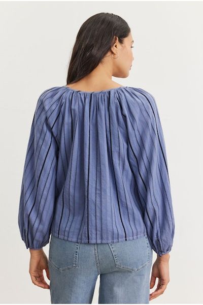 Velvet by Graham & Spencer Marlena 06 Stripe Dobby Top | Anchor