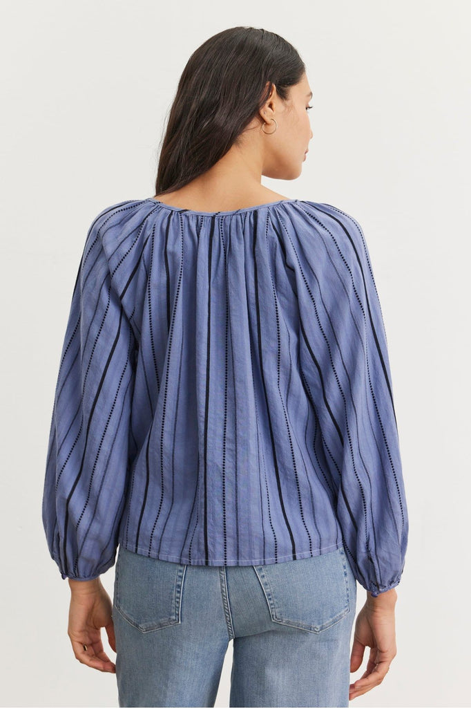 Velvet by Graham & Spencer Marlena 06 Stripe Dobby Top | Anchor