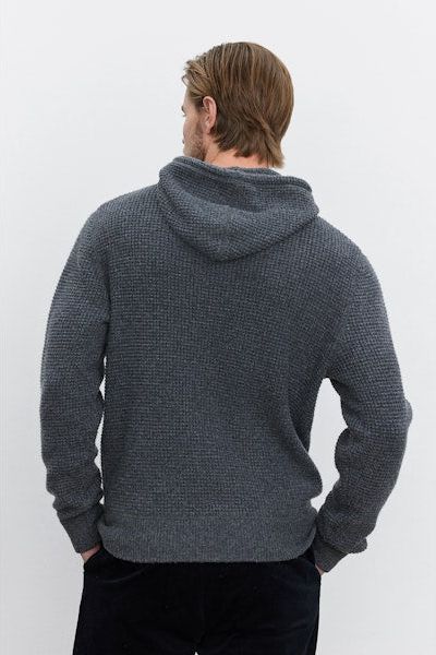 Velvet by Graham & Spencer Men's Shane Sweater Hoodie | Charcoal