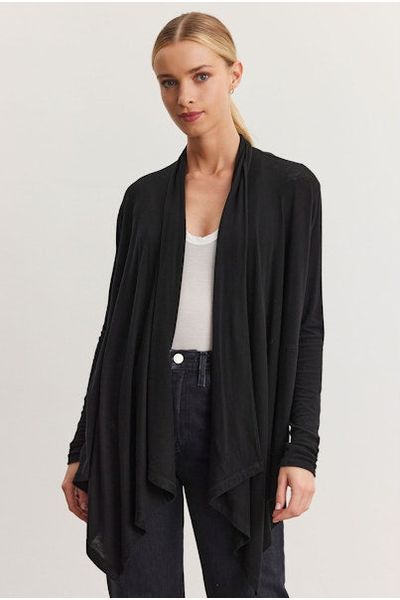 Velvet by Graham & Spencer Hermela 06 Tencel Knit Cardigan | Black