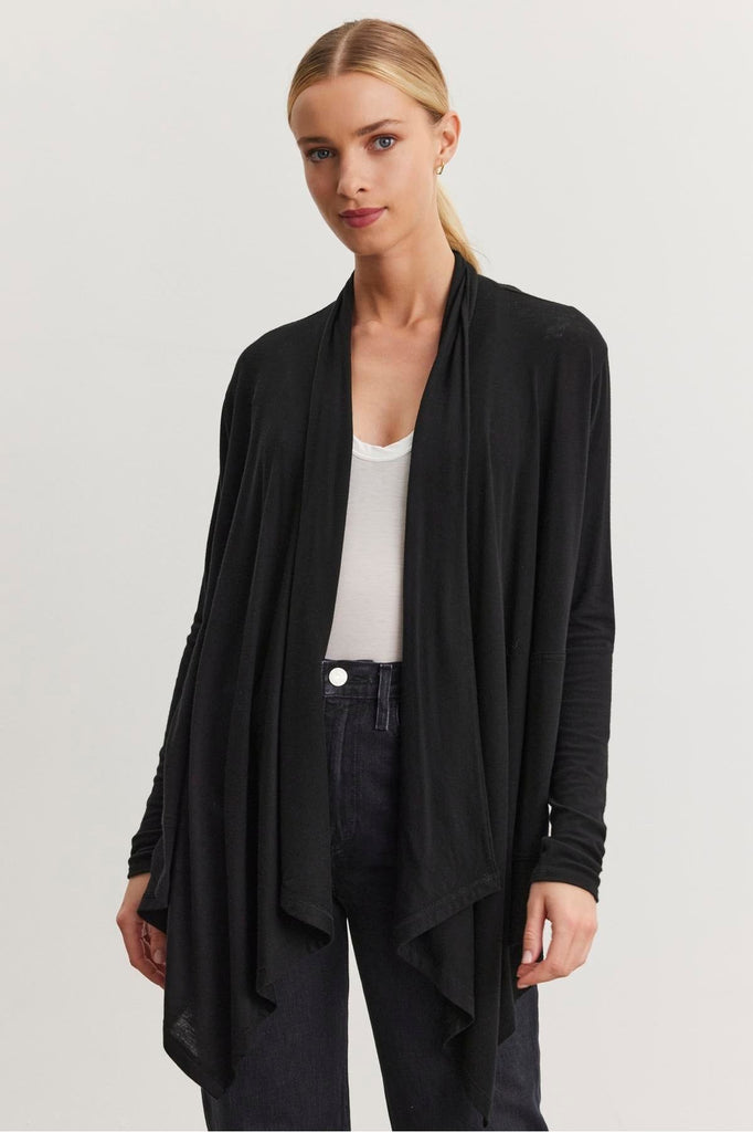 Velvet by Graham & Spencer Hermela 06 Tencel Knit Cardigan | Black