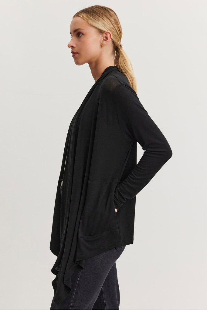 Velvet by Graham & Spencer Hermela 06 Tencel Knit Cardigan | Black