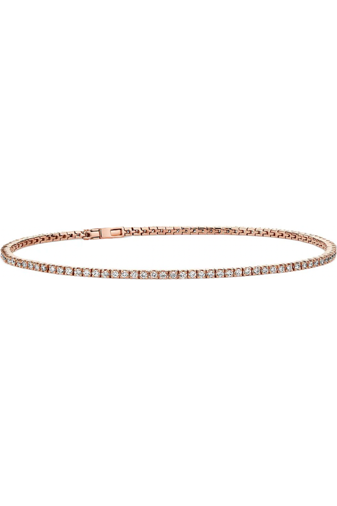 FC Creations Bracelet 14K Gold Thin Diamond Tennis Bracelet 1.10 Ct | Rose Gold