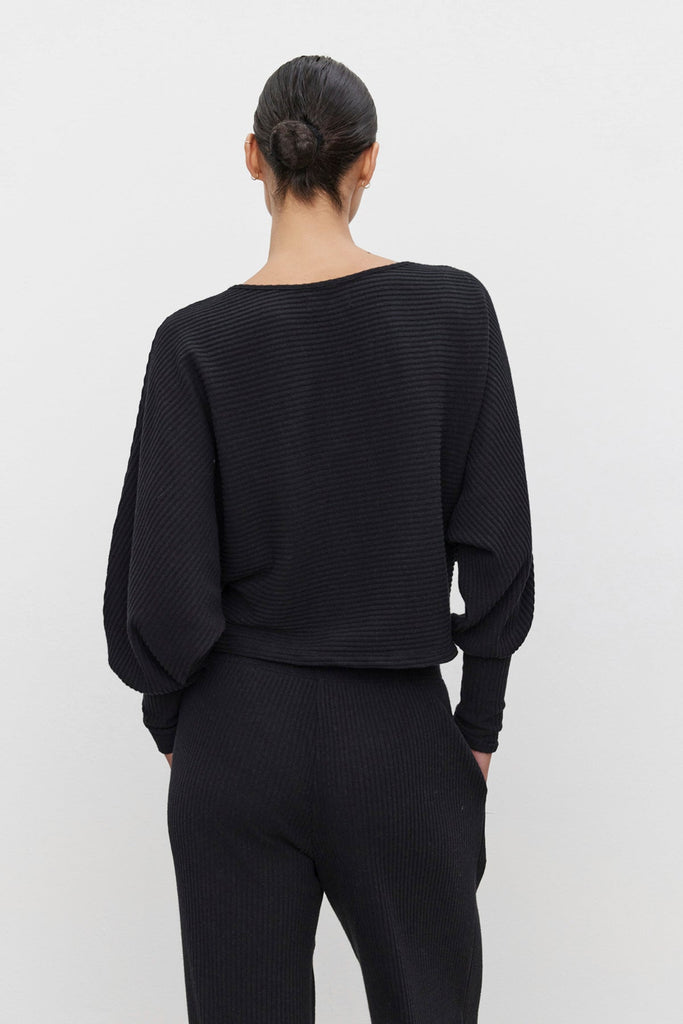 Velvet by Graham & Spencer Desiree Ribbed Top | Black