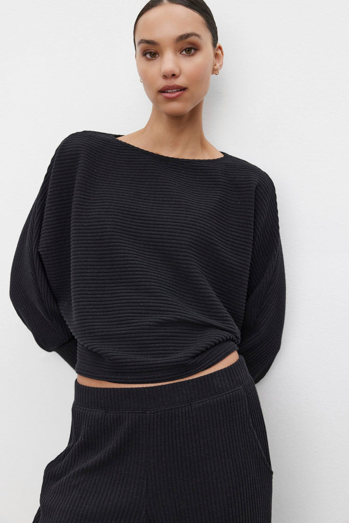 Velvet by Graham & Spencer Desiree Ribbed Top | Black