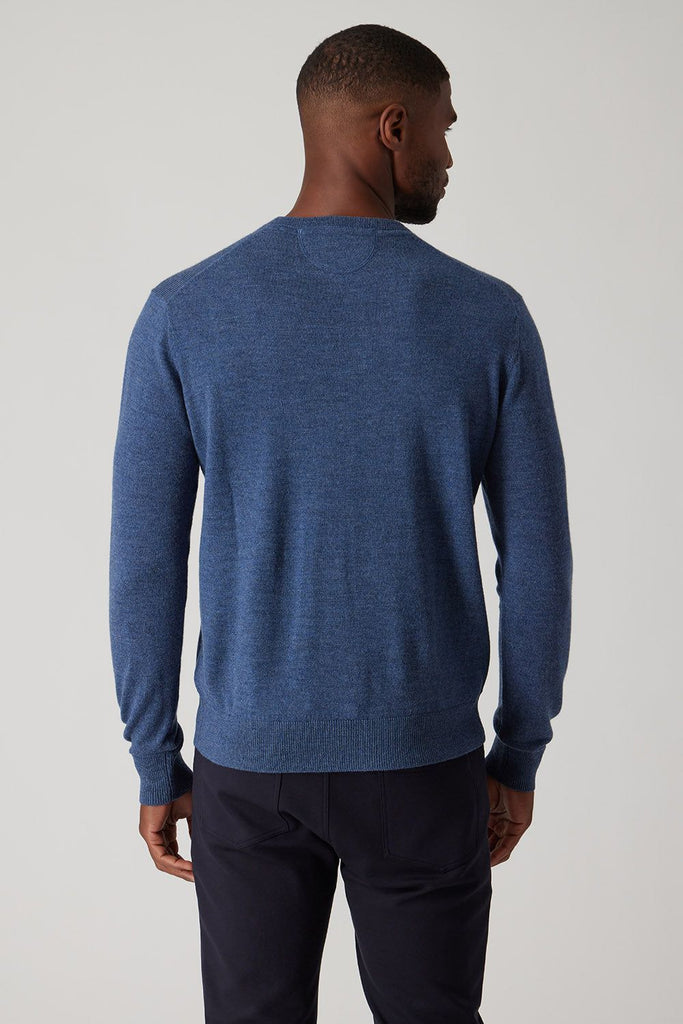 Raffi The Bronson Extra Fine Merino Wool V-Neck HWC19391 | Indigo