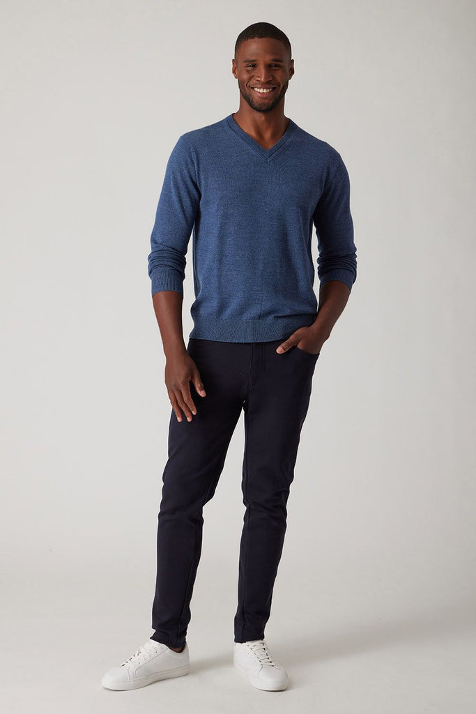 Raffi The Bronson Extra Fine Merino Wool V-Neck HWC19391 | Indigo