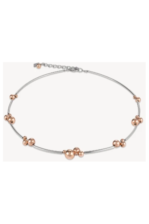 CŒUR de LION Balls Necklace Stainless Steel Rose Gold- Silver Necklace ...