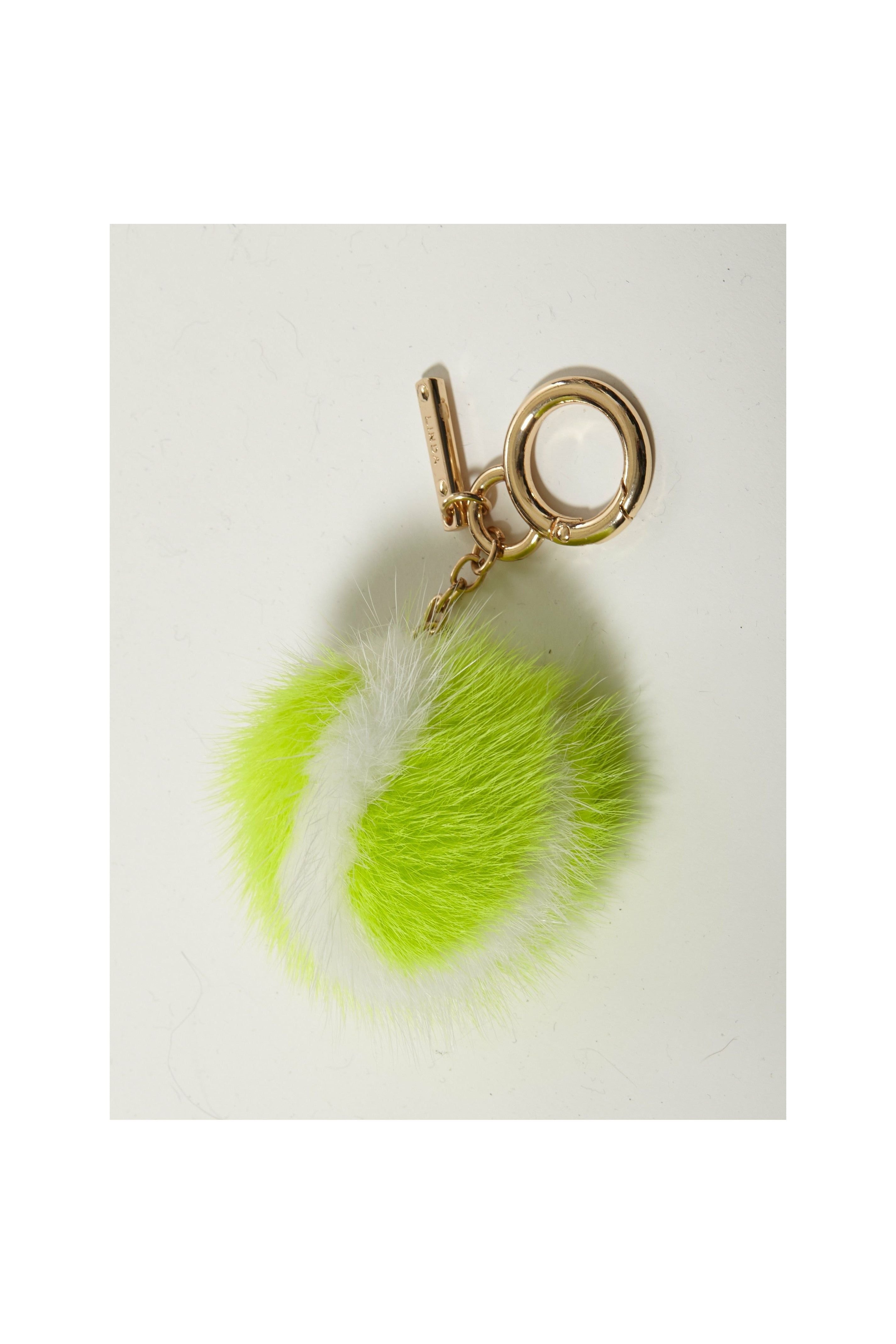 Mink Fur Slippers Keychain